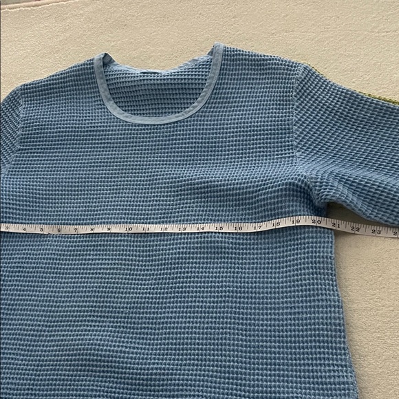 Focus Bundle of Waffle Knit 100% Cotton Tops, Green + Blue, Women’s Large - Picture 5 of 8
